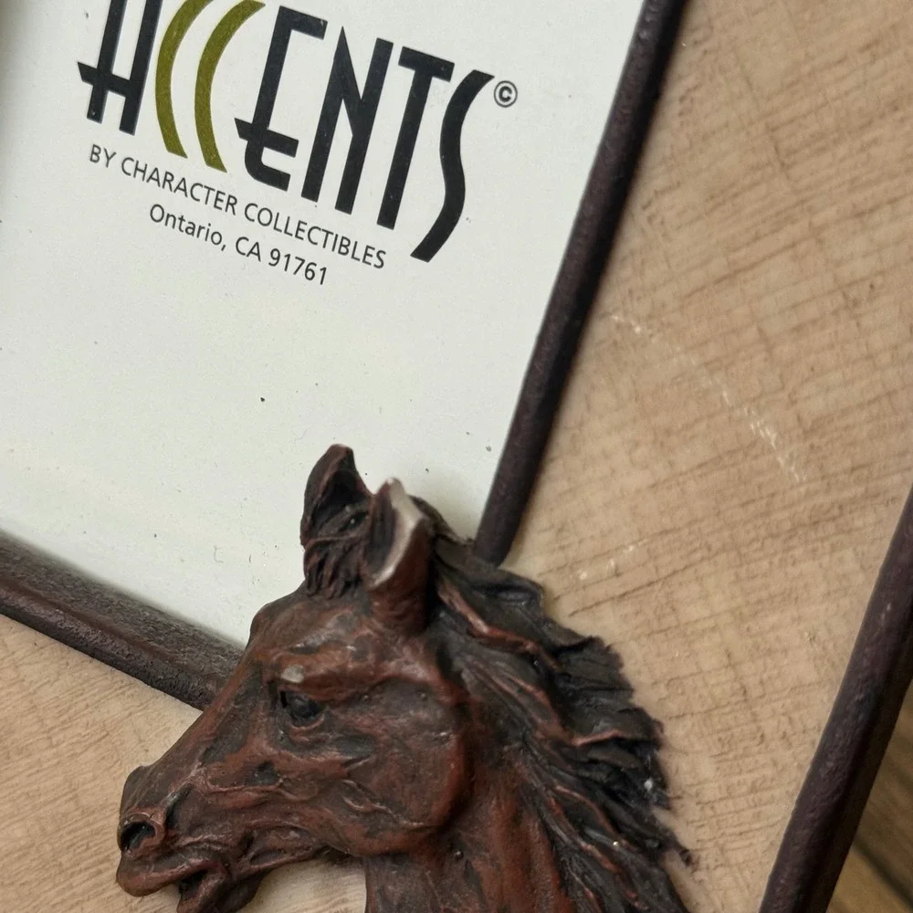 Vintage 1999 Accents Horse Head 3D Picture Frame Brown Western Rustic 5x7
